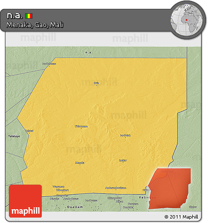 Savanna Style 3D Map of N.a.