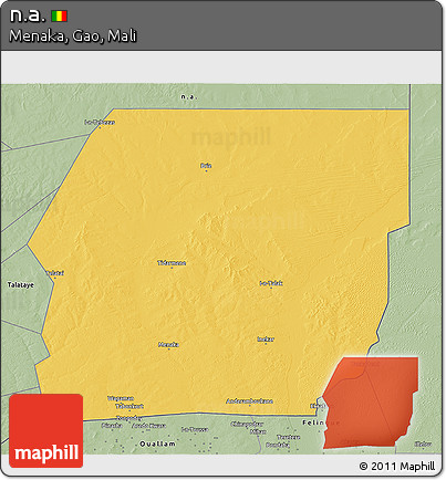 Savanna Style 3D Map of N.a.