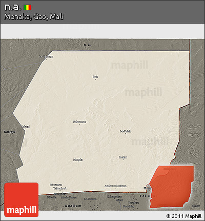 Shaded Relief 3D Map of N.a., darken