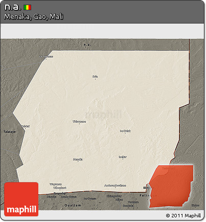 Shaded Relief 3D Map of N.a., darken