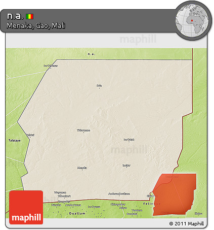 Shaded Relief 3D Map of N.a., physical outside