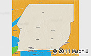 Shaded Relief 3D Map of n.a., political outside