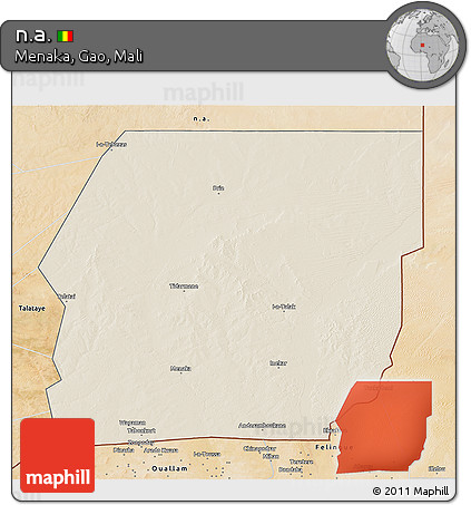 Shaded Relief 3D Map of N.a., satellite outside