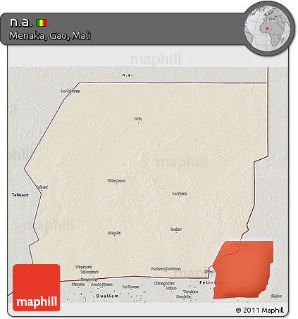 Shaded Relief 3D Map of N.a., semi-desaturated