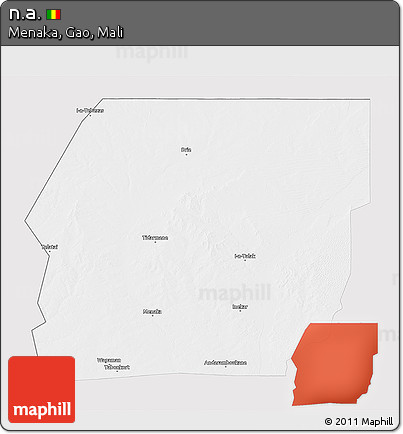 Silver Style 3D Map of N.a., single color outside