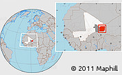 Gray Location Map of n.a., highlighted country, highlighted grandparent region, within the entire country