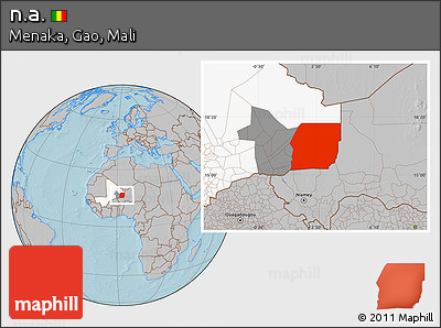 Gray Location Map of N.a., highlighted country, highlighted grandparent region, hill shading