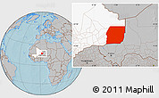 Gray Location Map of n.a., highlighted country, highlighted parent region, hill shading