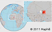 Gray Location Map of n.a., highlighted grandparent region, within the entire country