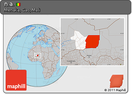 Gray Location Map of N.a., highlighted grandparent region