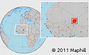 Gray Location Map of n.a., highlighted parent region, within the entire country