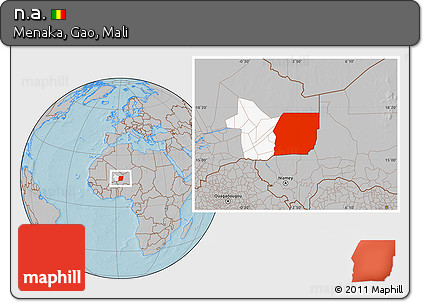 Gray Location Map of N.a., highlighted parent region, highlighted grandparent region, hill shading