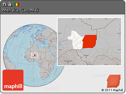 Gray Location Map of N.a., highlighted parent region, highlighted grandparent region, hill shading