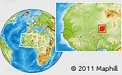 Physical Location Map of n.a., within the entire country