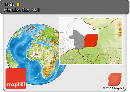Physical Location Map of N.a., highlighted country, highlighted grandparent region
