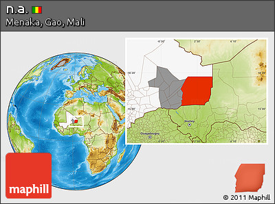 Physical Location Map of N.a., highlighted country, highlighted grandparent region