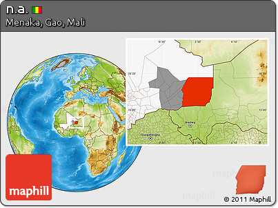 Physical Location Map of N.a., highlighted country, highlighted grandparent region