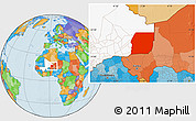 Political Location Map of n.a., highlighted country, highlighted parent region