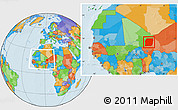 Political Location Map of n.a., highlighted parent region, within the entire country