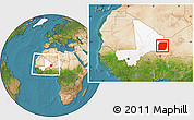 Satellite Location Map of n.a., highlighted country, highlighted parent region, within the entire country