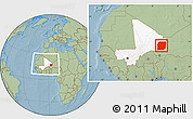Savanna Style Location Map of n.a., highlighted country, highlighted parent region, within the entire country, hill shading
