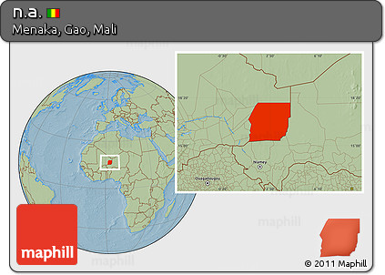 Savanna Style Location Map of N.a., hill shading