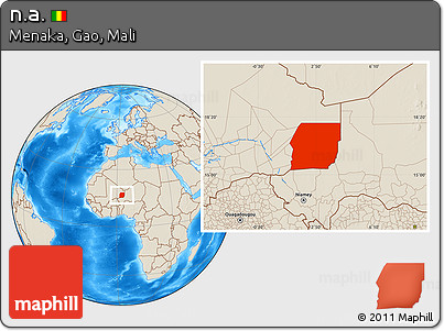 Shaded Relief Location Map of N.a.