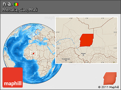 Shaded Relief Location Map of N.a.