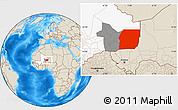 Shaded Relief Location Map of n.a., highlighted country, highlighted grandparent region