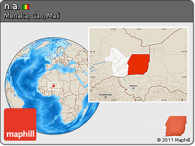 Shaded Relief Location Map of N.a., highlighted grandparent region