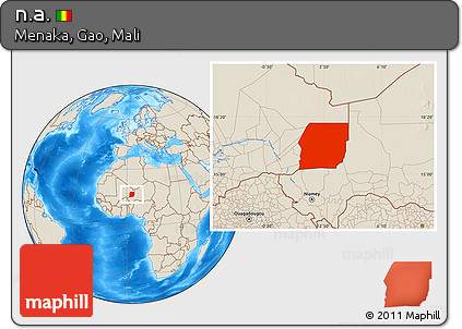 Shaded Relief Location Map of N.a., highlighted parent region