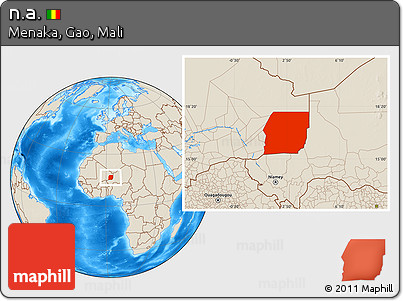 Shaded Relief Location Map of N.a., highlighted parent region