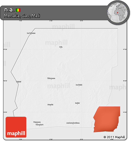 Silver Style Map of N.a., single color outside
