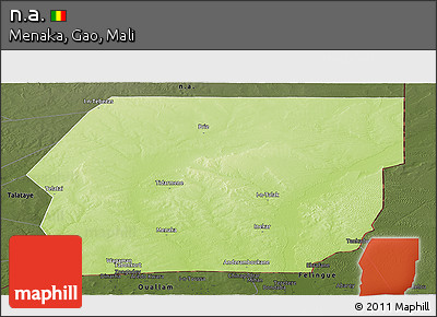 Physical Panoramic Map of N.a., darken
