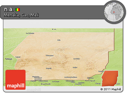 Satellite Panoramic Map of N.a., physical outside