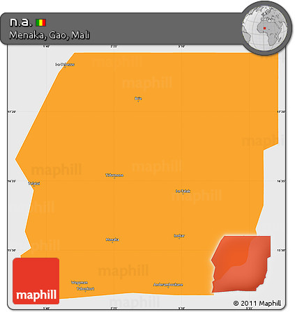 Political Simple Map of N.a., single color outside