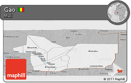 Gray Panoramic Map of Gao
