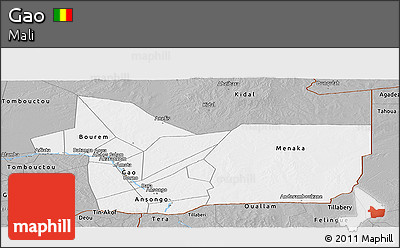 Gray Panoramic Map of Gao