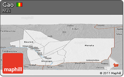 Gray Panoramic Map of Gao
