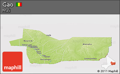 Physical Panoramic Map of Gao, cropped outside