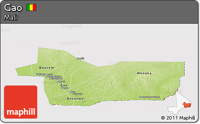 Physical Panoramic Map of Gao, cropped outside