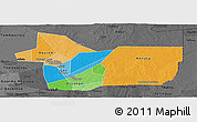 Political Panoramic Map of Gao, darken, desaturated