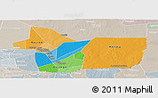 Political Panoramic Map of Gao, lighten, semi-desaturated