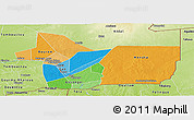 Political Panoramic Map of Gao, physical outside