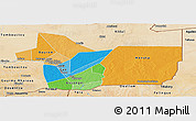 Political Panoramic Map of Gao, satellite outside