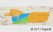 Political Panoramic Map of Gao, shaded relief outside