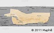 Satellite Panoramic Map of Gao, darken, desaturated