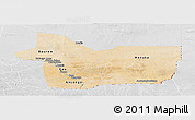 Satellite Panoramic Map of Gao, lighten, desaturated