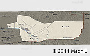 Shaded Relief Panoramic Map of Gao, darken