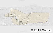 Shaded Relief Panoramic Map of Gao, lighten, desaturated
